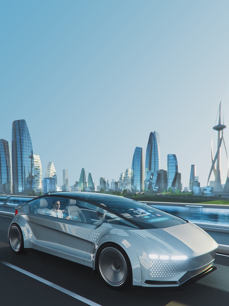 未来城市中的自动驾驶汽车