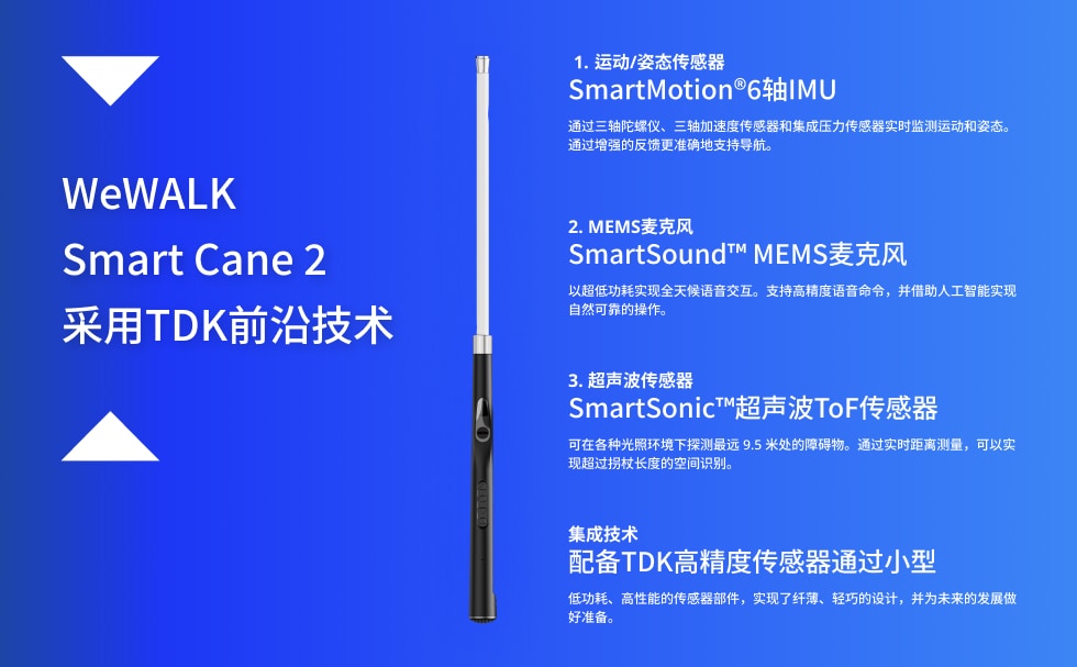 Smart Cane 2 搭载的 TDK 前沿技术