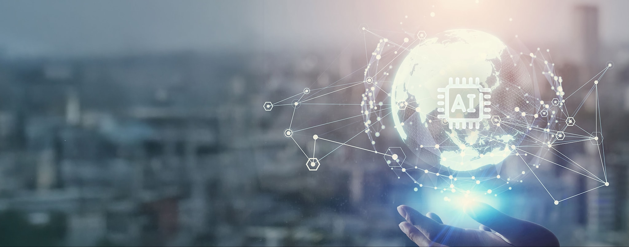 AI在社会中普及的景象